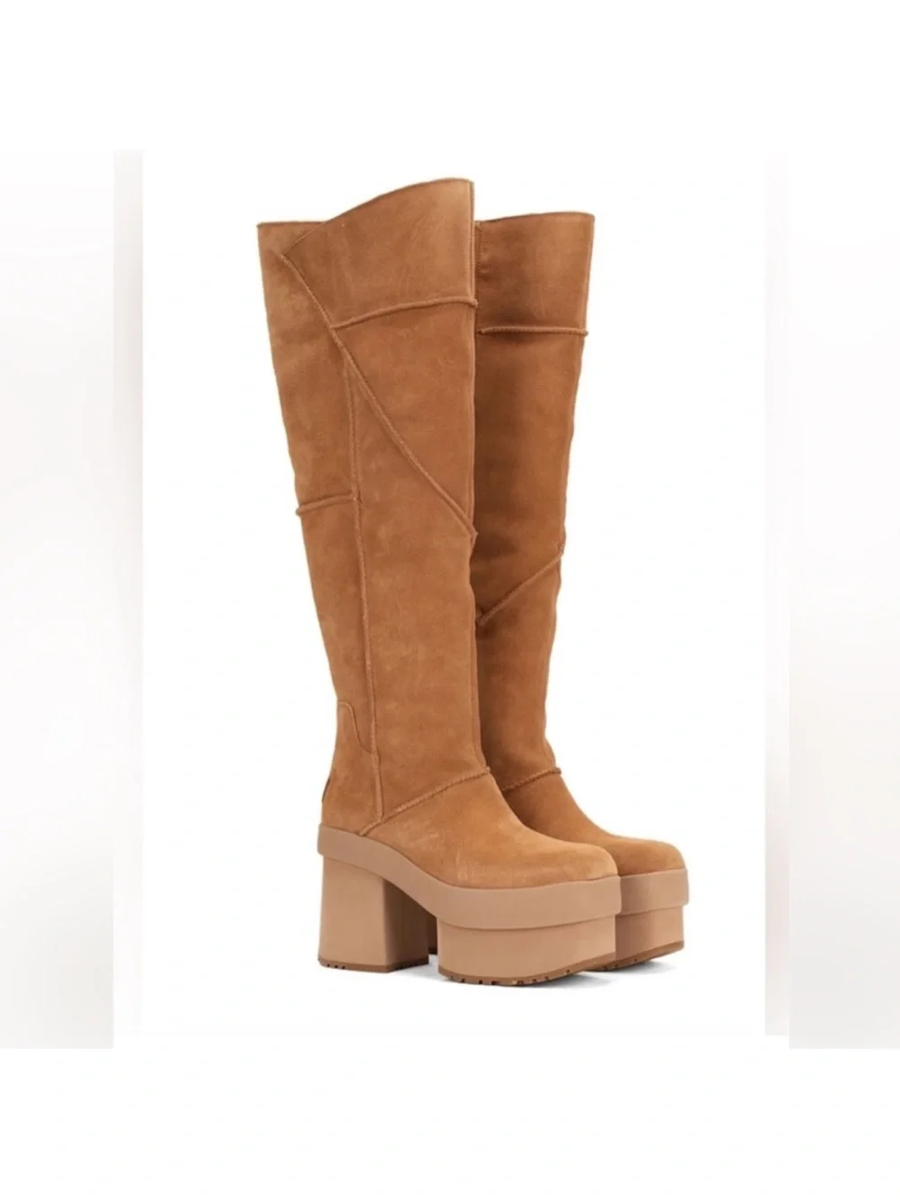 Ugg New Heights Platform Extras Sheepskin/Suede Fall/Winter Boots Size 6 Women